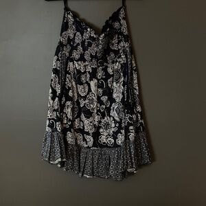 Fun & Flirt Blue and White Strapless Dress